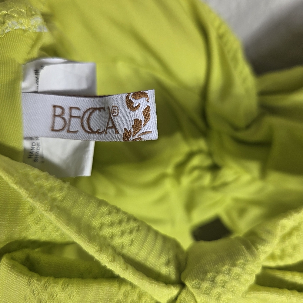 Becca Prima Camille Neon Swimsuit One Piece Size S/P Petite Twist Front V-Neck - Picture 12 of 15